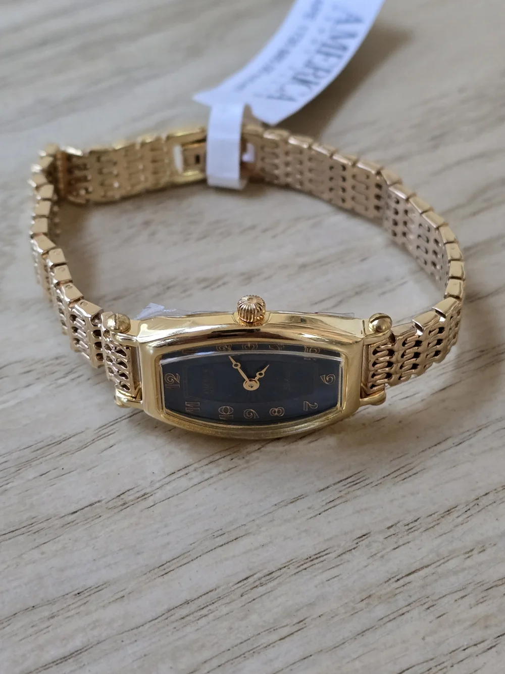 Perry Ellis Gold-Tone Women's Bracelet Watch with Brushed Silver Back